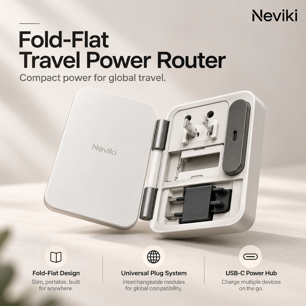 Elvoriu™ FoldPort Travel Power Router