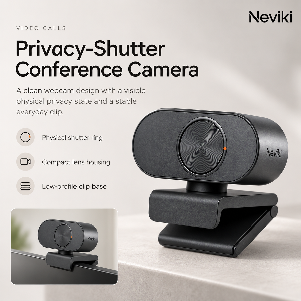 Elvoriu™ ShadeLock Privacy Camera