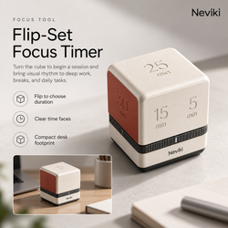 Elvoriu™ CubeTurn Focus Timer